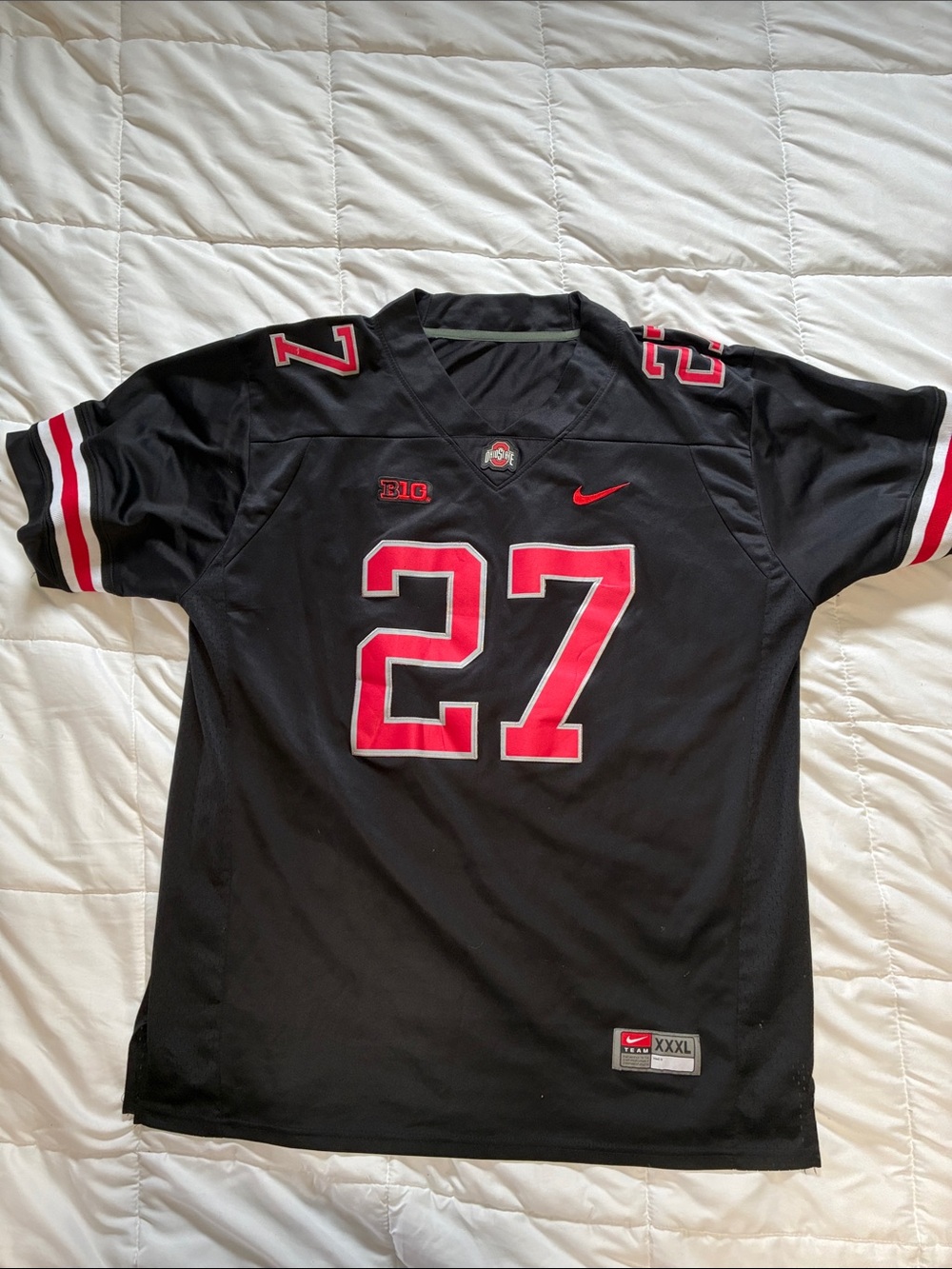Nike Ohio State Buckeyes Black & Red #27 Eddie George Men’s Football Jersey XXXL